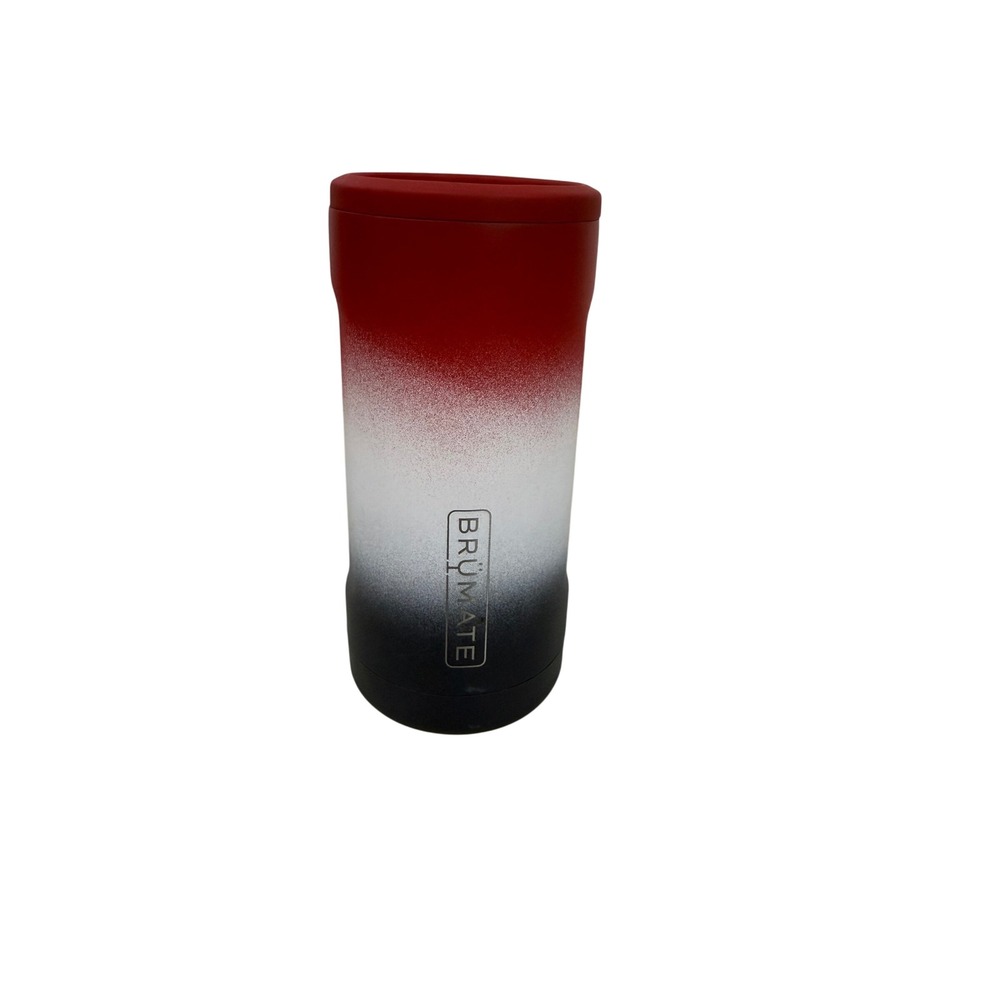 Brumate Hopsulator Slim 12oz Can Cooler Insulator Red White Black Ombre limited